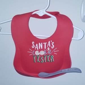 MUDPIE Christmas Silicone bib & spoon